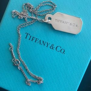 Tiffany & Co Sterling Silver Necklace and Tag Charm